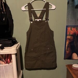 Celebrity Pink Olive Green Overall Dress
